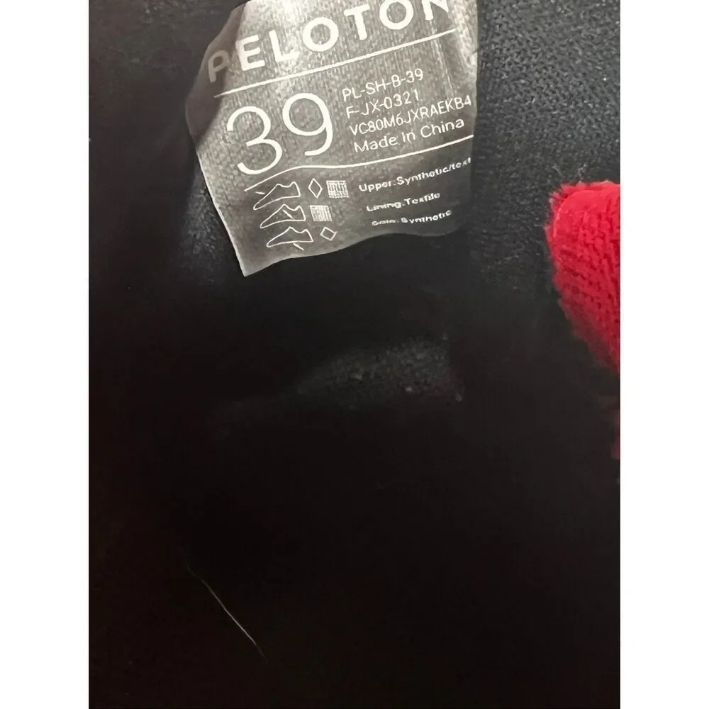 Peloton Black Red Biking Cycling Spin Sneakers Sz 39